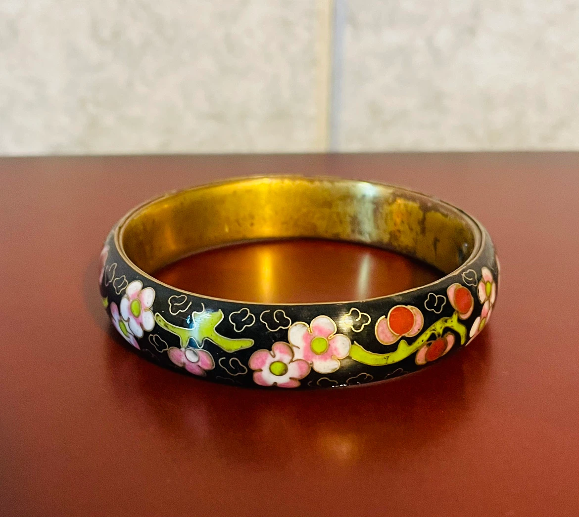 Vintage Damascene Bangle Bracelet - photo 2