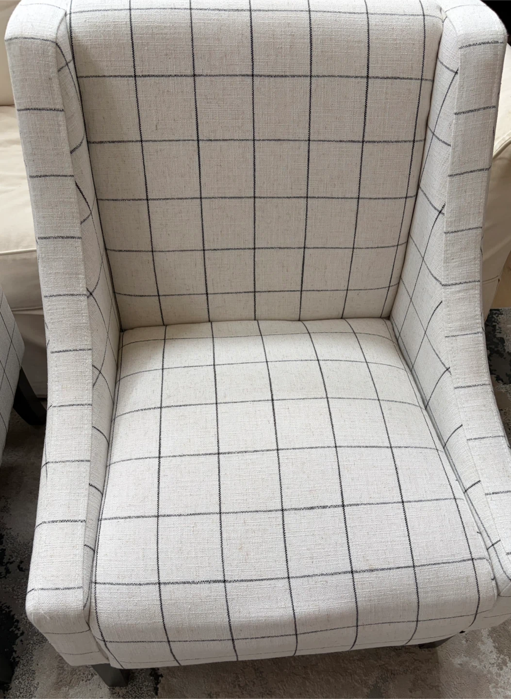 Set of 2 modern plaid accent armchairs - photo 3