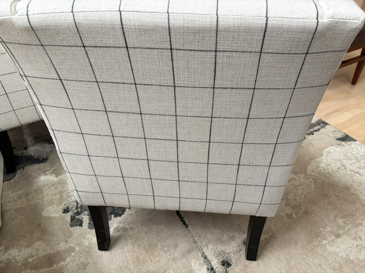 Set of 2 modern plaid accent armchairs - photo 4