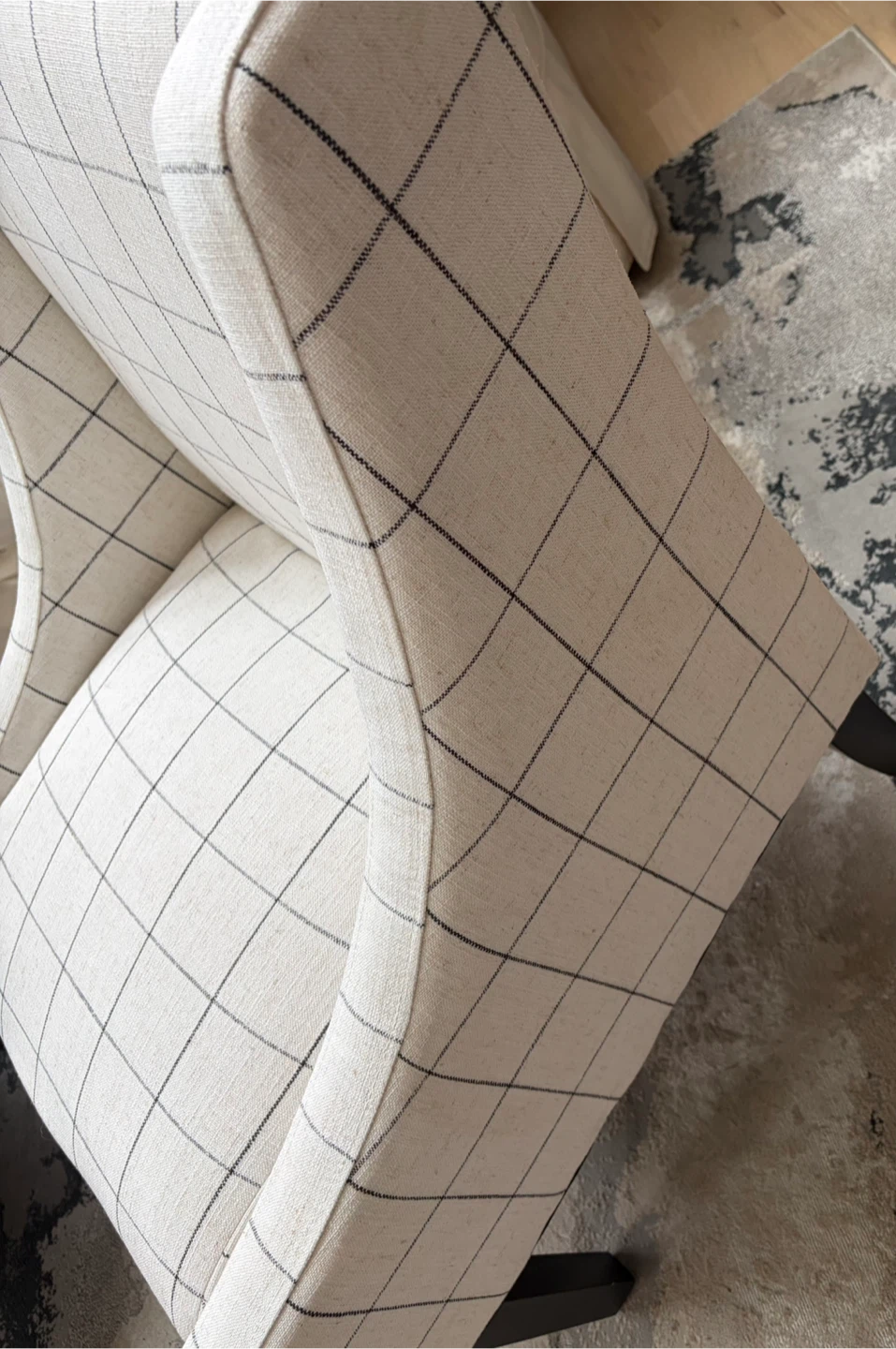 Set of 2 modern plaid accent armchairs - photo 5