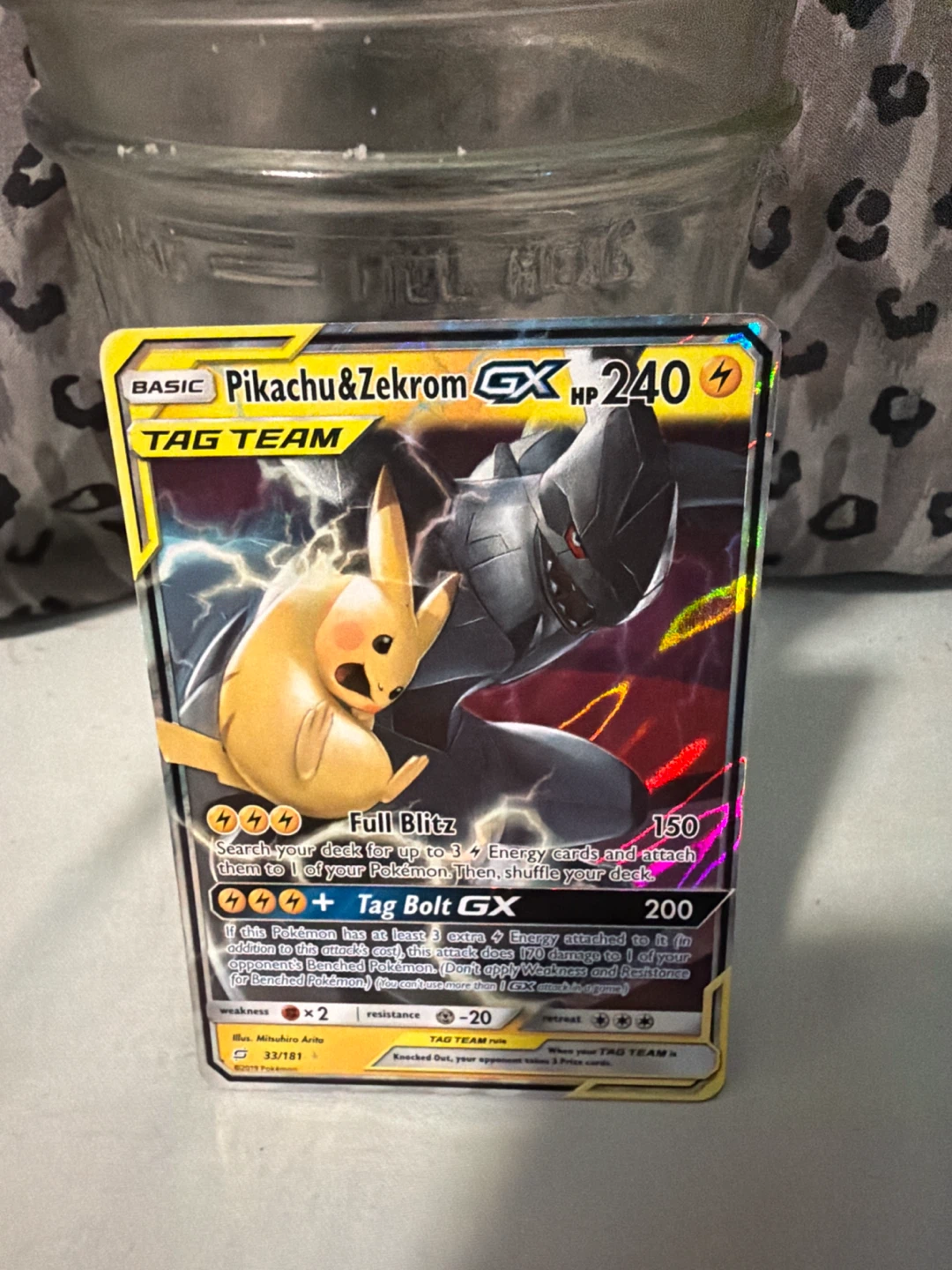 Pikachu & Zekrom GX Tag Team Pokemon Card