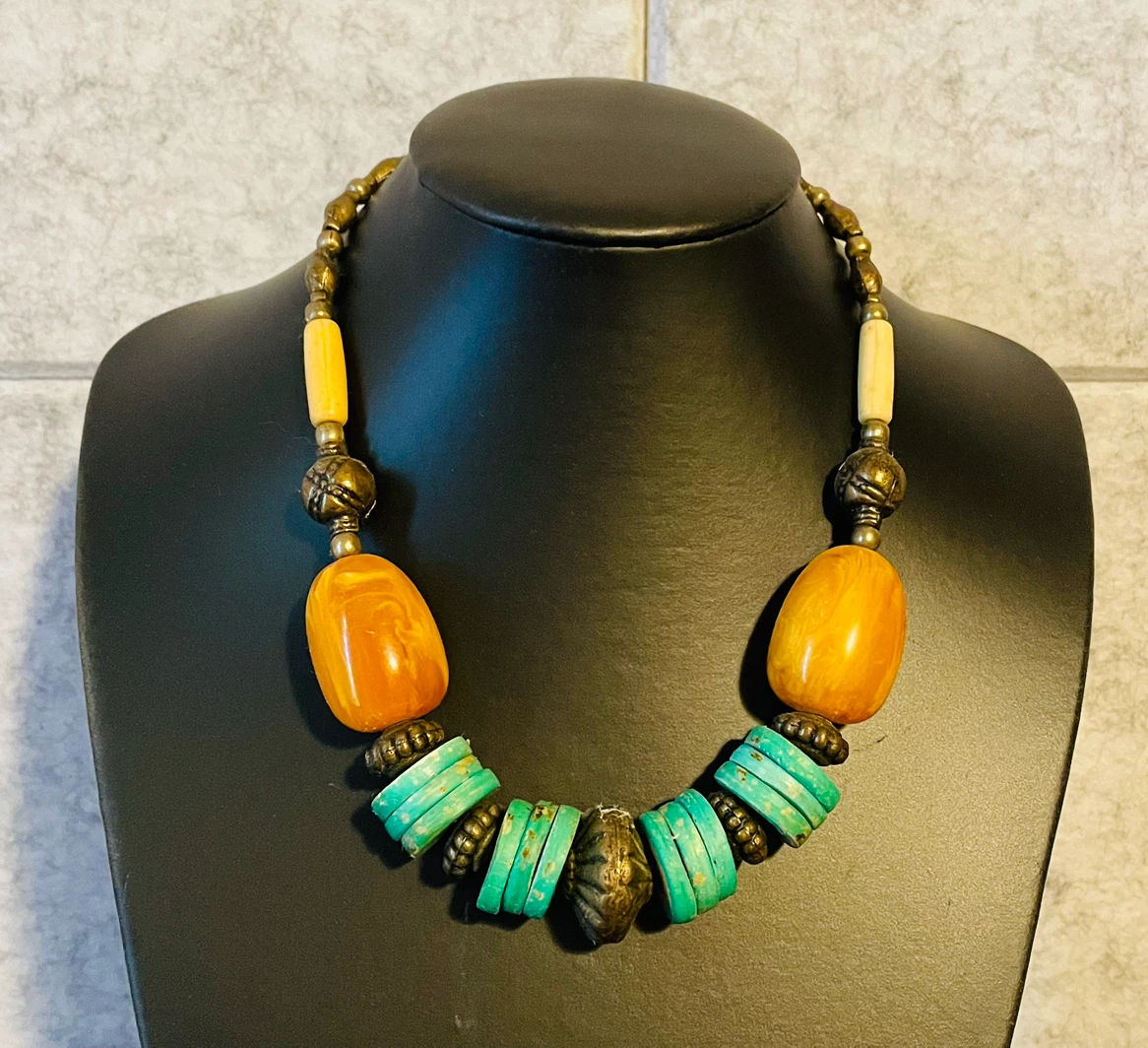 Vintage Statement Bead necklace