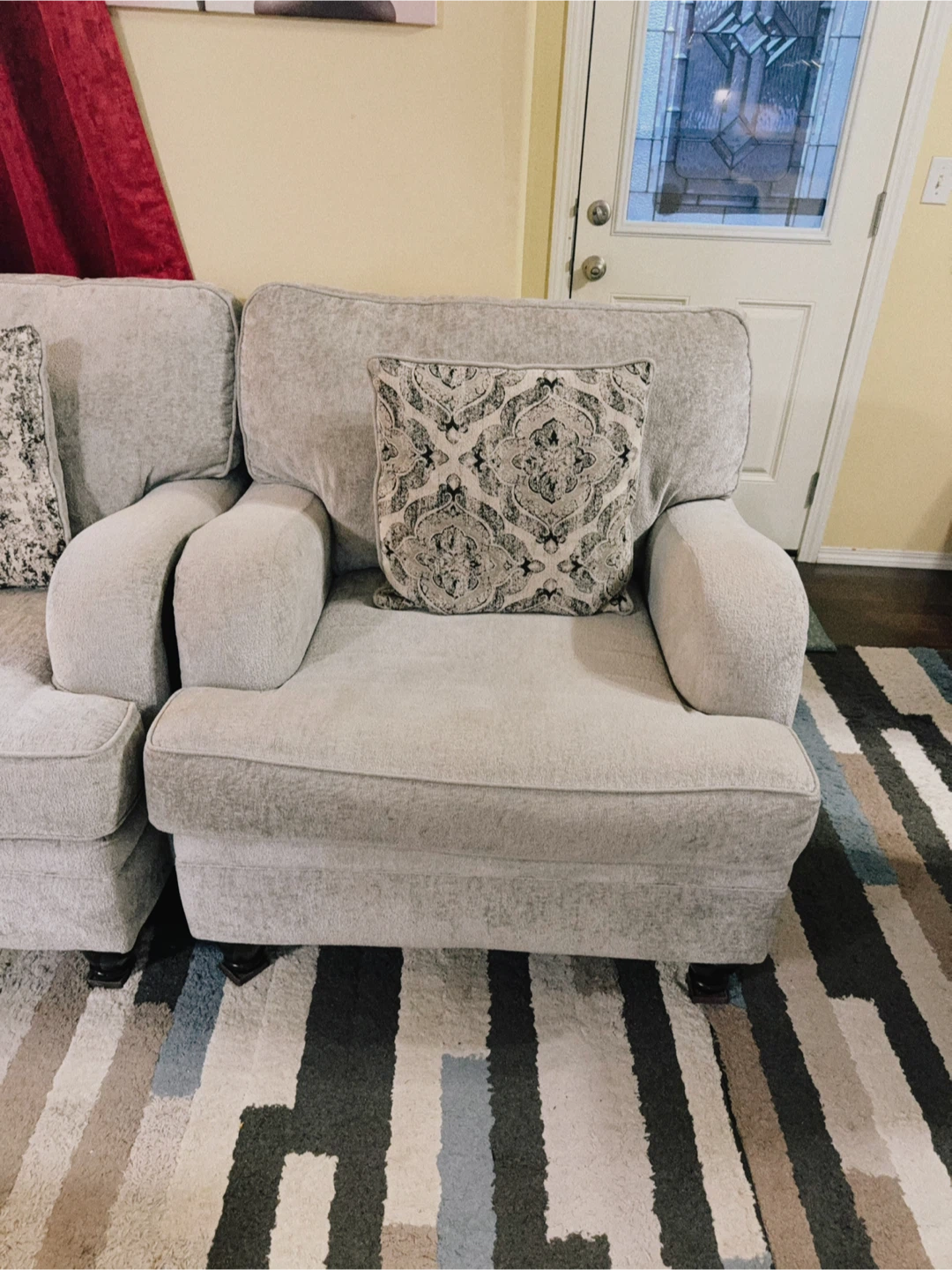 Bellmont 38” Chenille Chair – Platinum Grey - photo 2