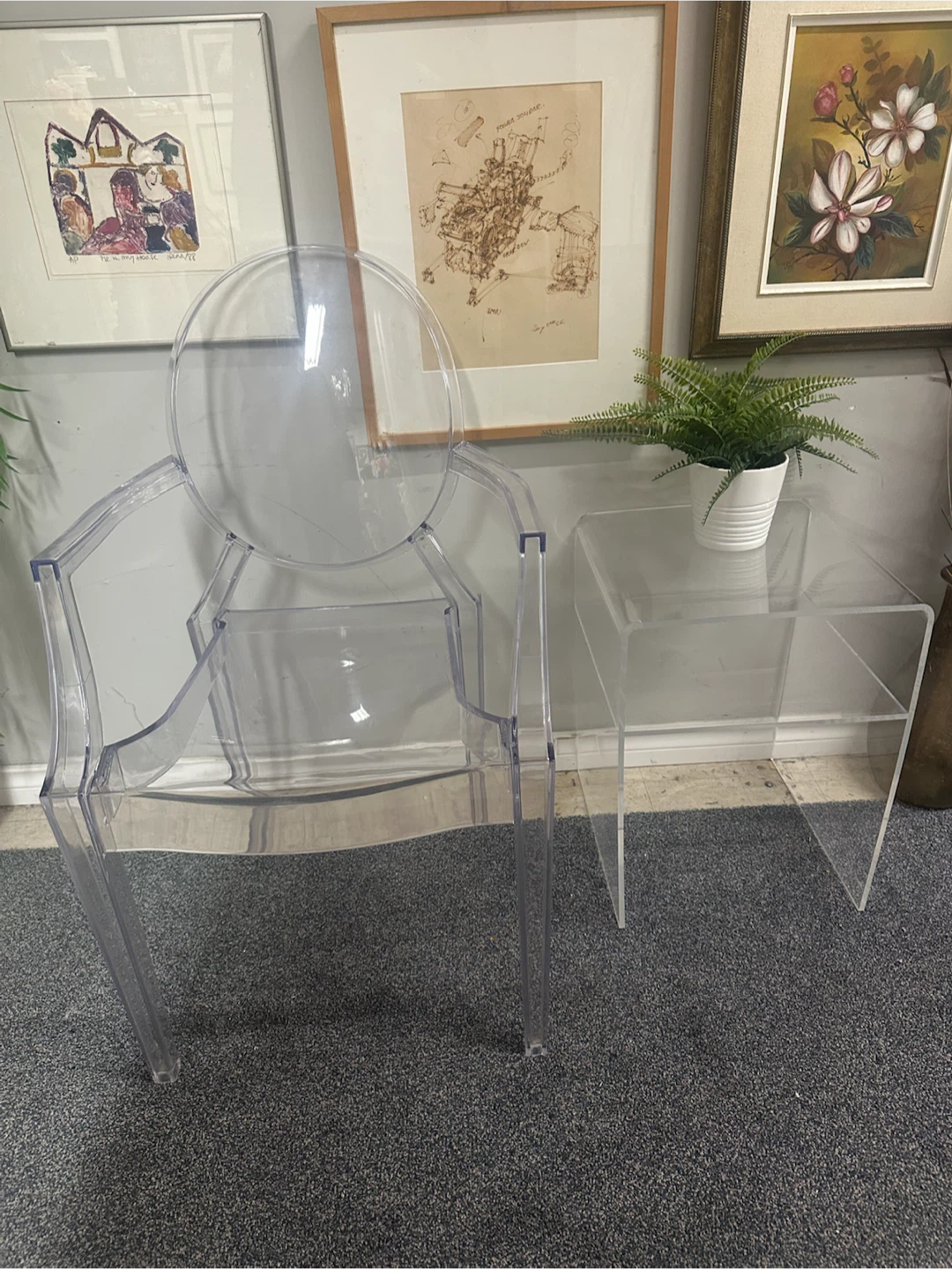 Clear Table and Chair