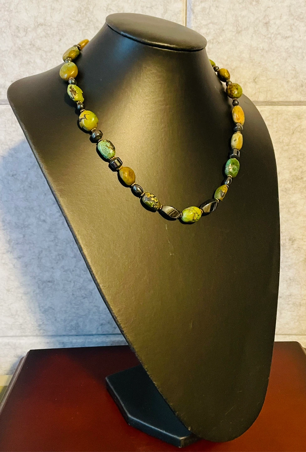 Vintage Jasper and Hematite bead necklace - photo 2