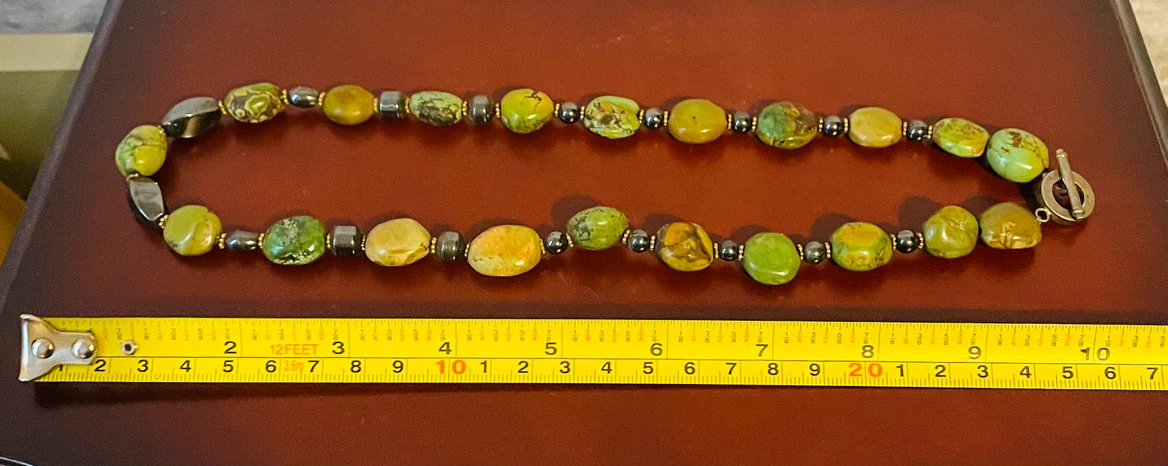 Vintage Jasper and Hematite bead necklace - photo 3