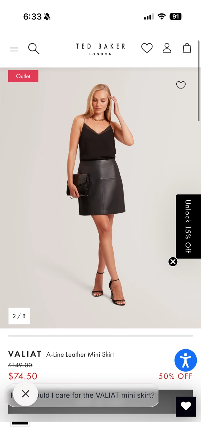 Ted Baker VALIAT Leather Mini Skirt - photo 4