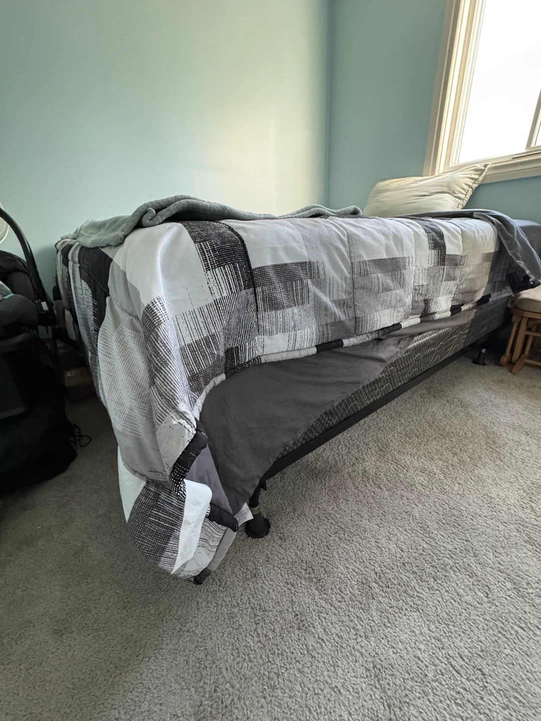 Queen Mattress with Frame & Box – Barely Used - photo 3