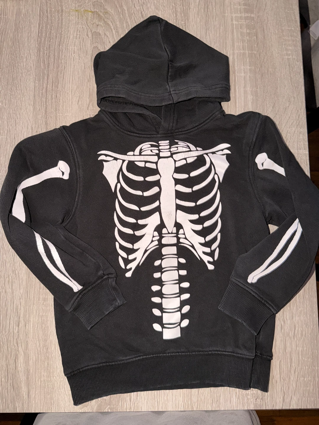 Denim & Flower Skeleton Hoodie Size 5/6