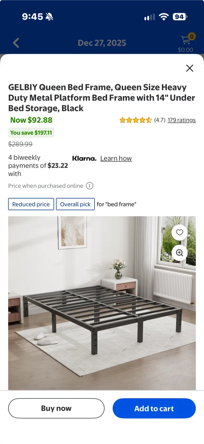 GELBIY Queen Size Heavy Duty Metal Platform Bed Frame