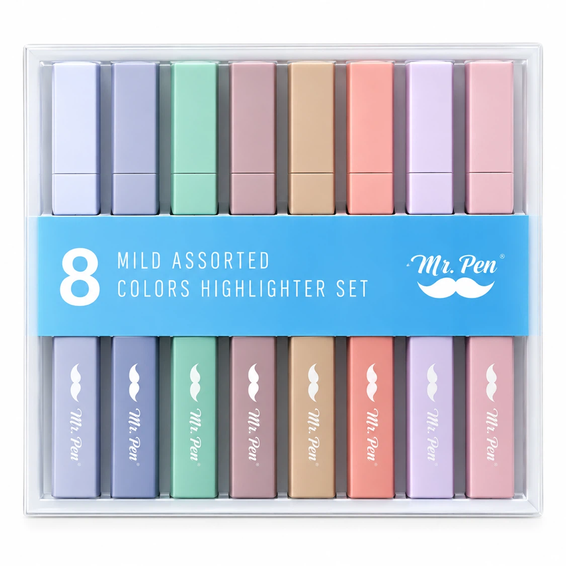 Mr. Pen 8 Mild Assorted Colours Highlighter Set
