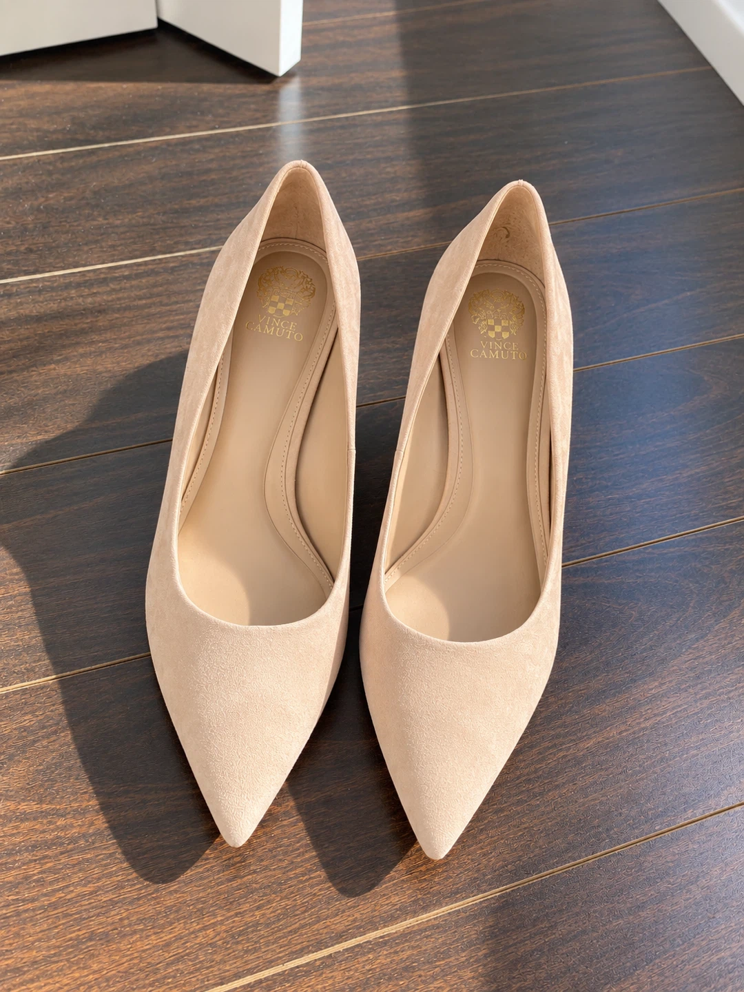 Vince Camuto Nude Suede Kitten Heels