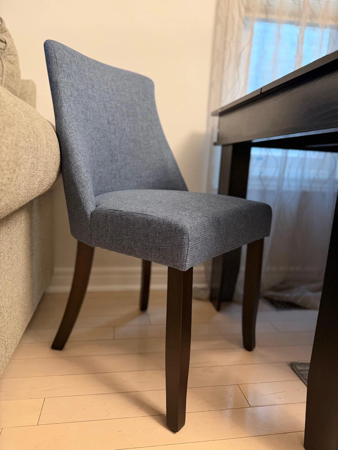 Pair Blue Upholstered Dining Chair - photo 2