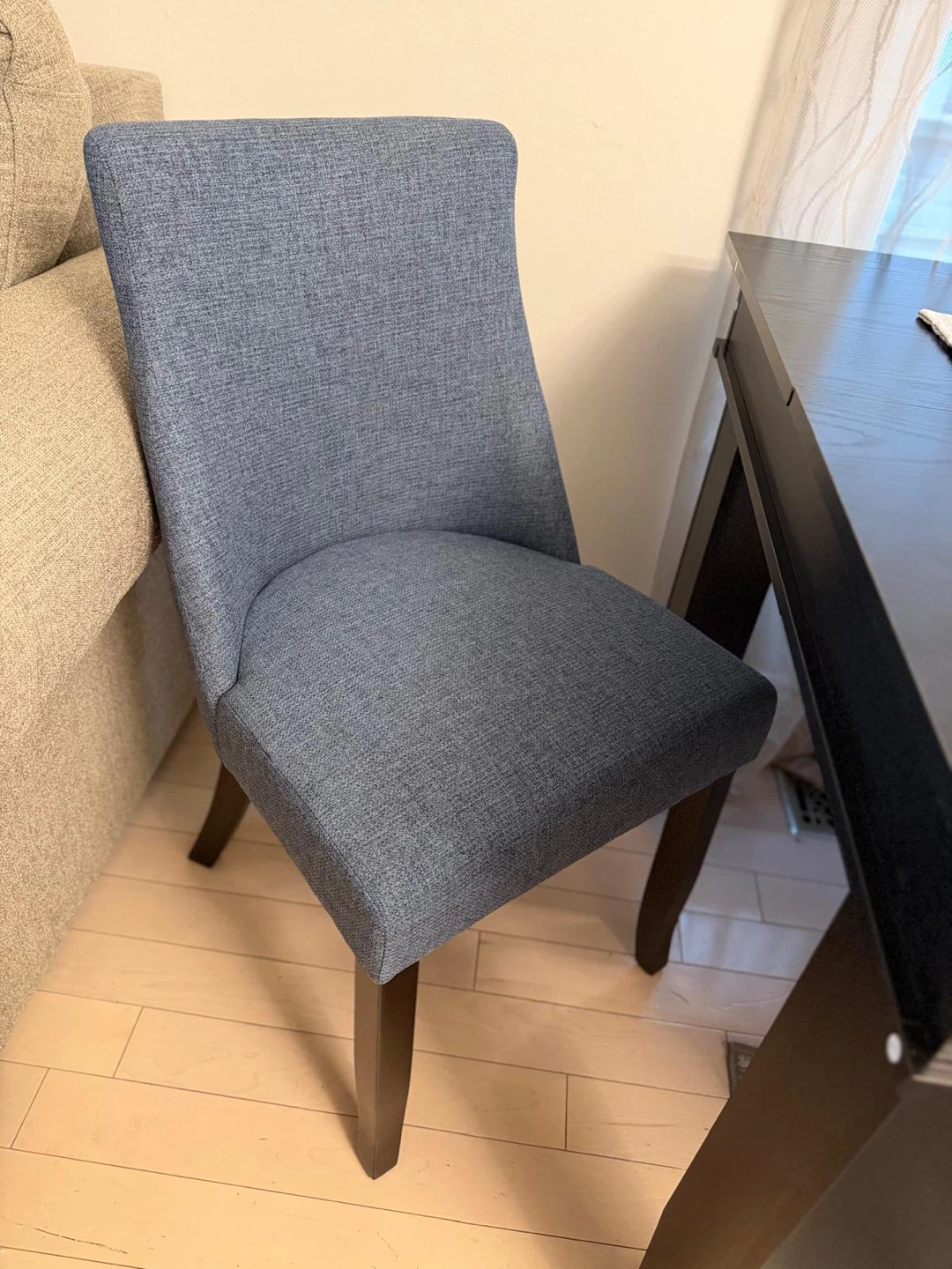 Pair Blue Upholstered Dining Chair - photo 3