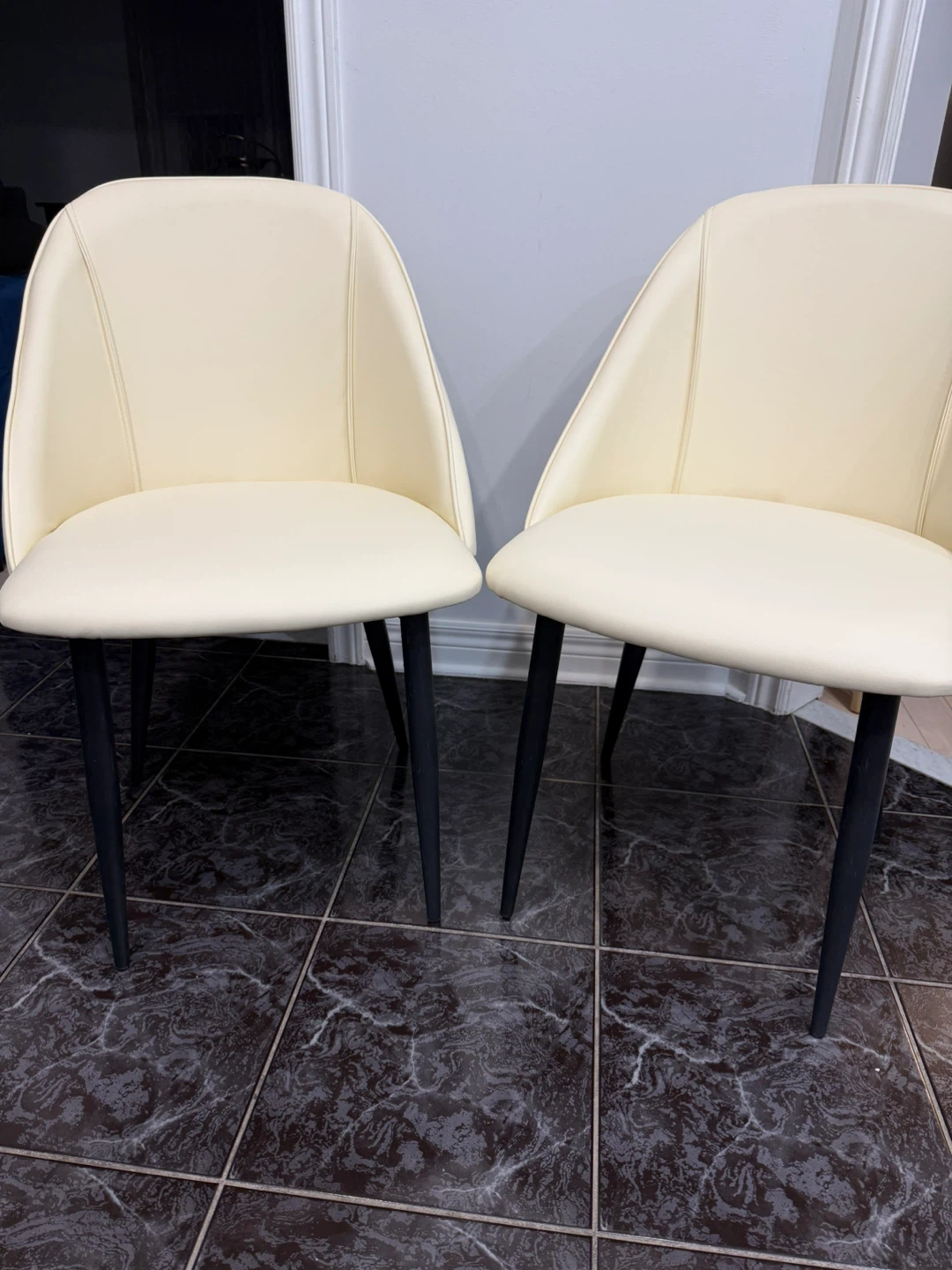 Set of Two Cream Dining Chairs - photo 2