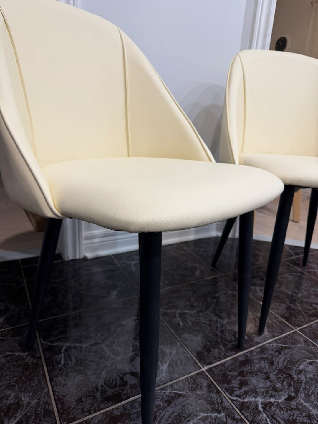 Set of Two Cream Dining Chairs - photo 4