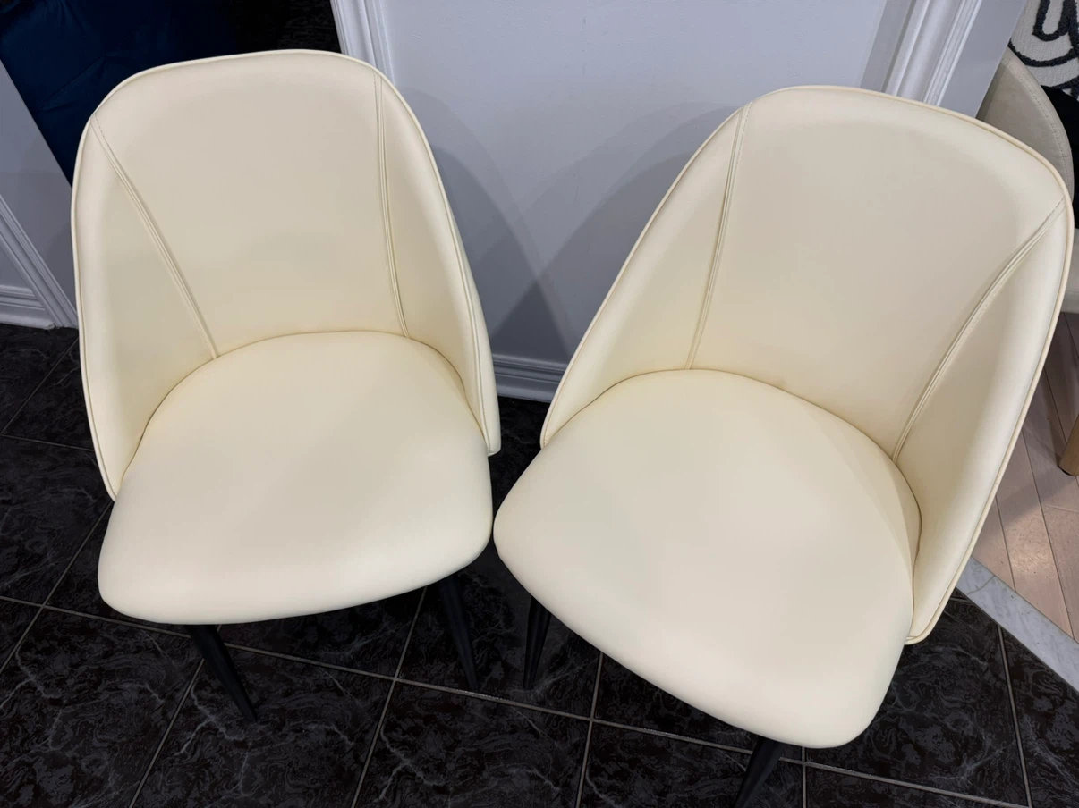 Set of Two Cream Dining Chairs - photo 5