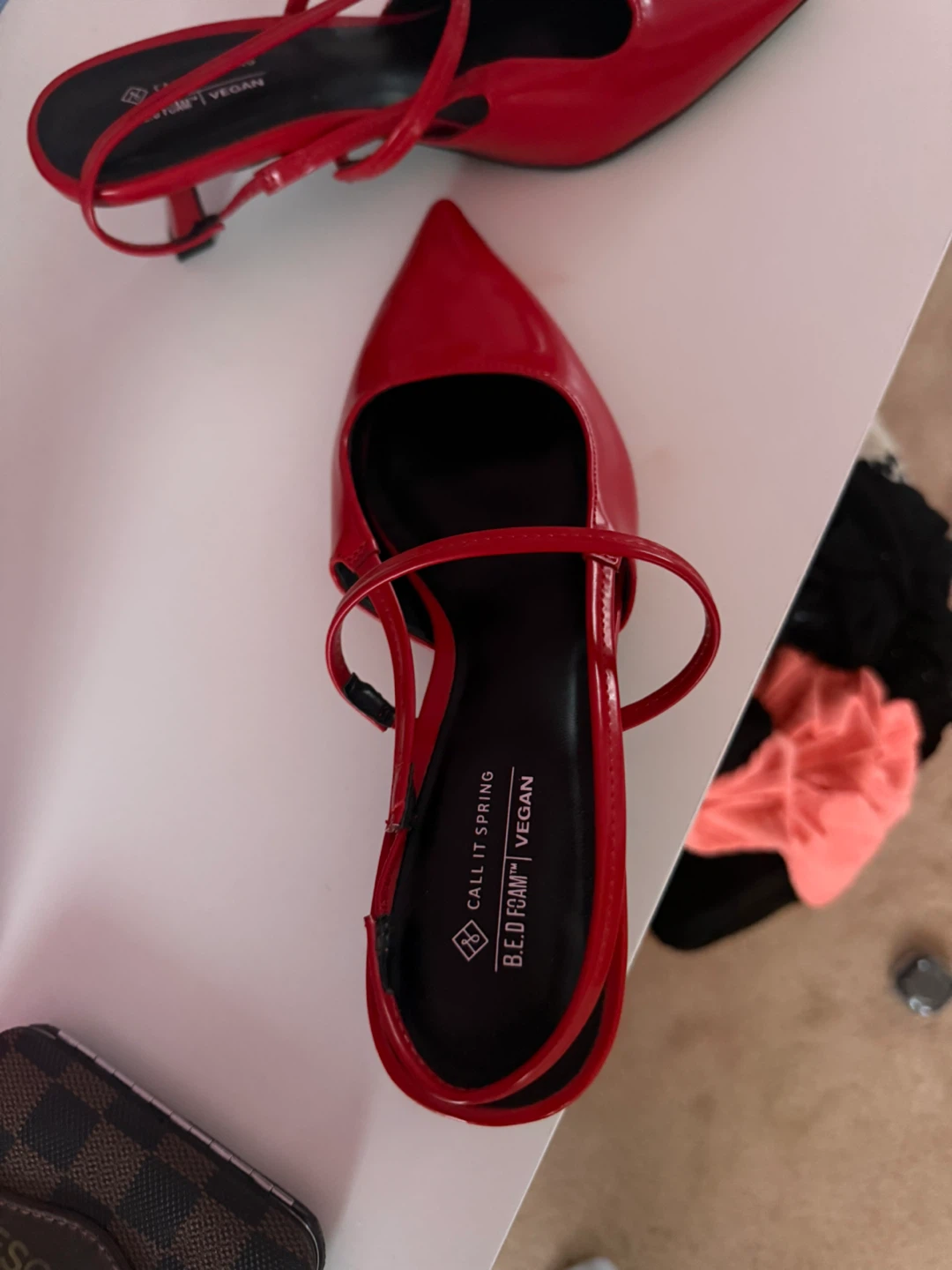 Call It Spring Red Vegan Heels