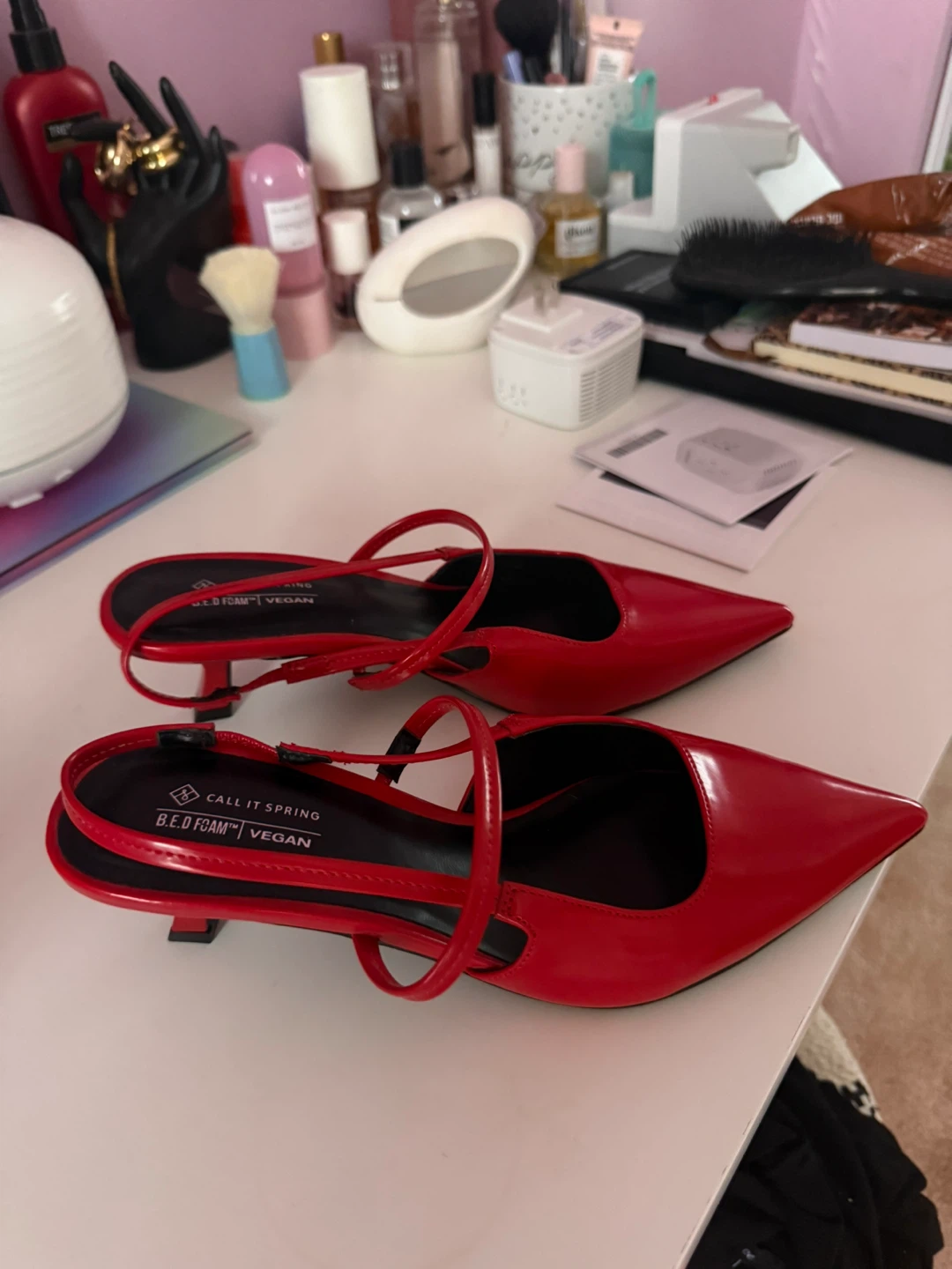 Call It Spring Red Vegan Heels - photo 2