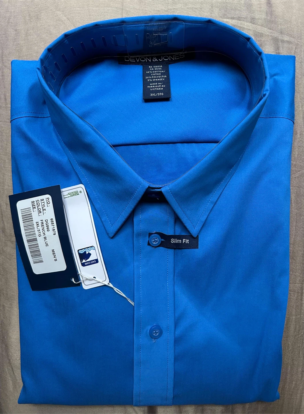 3xL Neavy blue and French blue Slim Fit Shirt