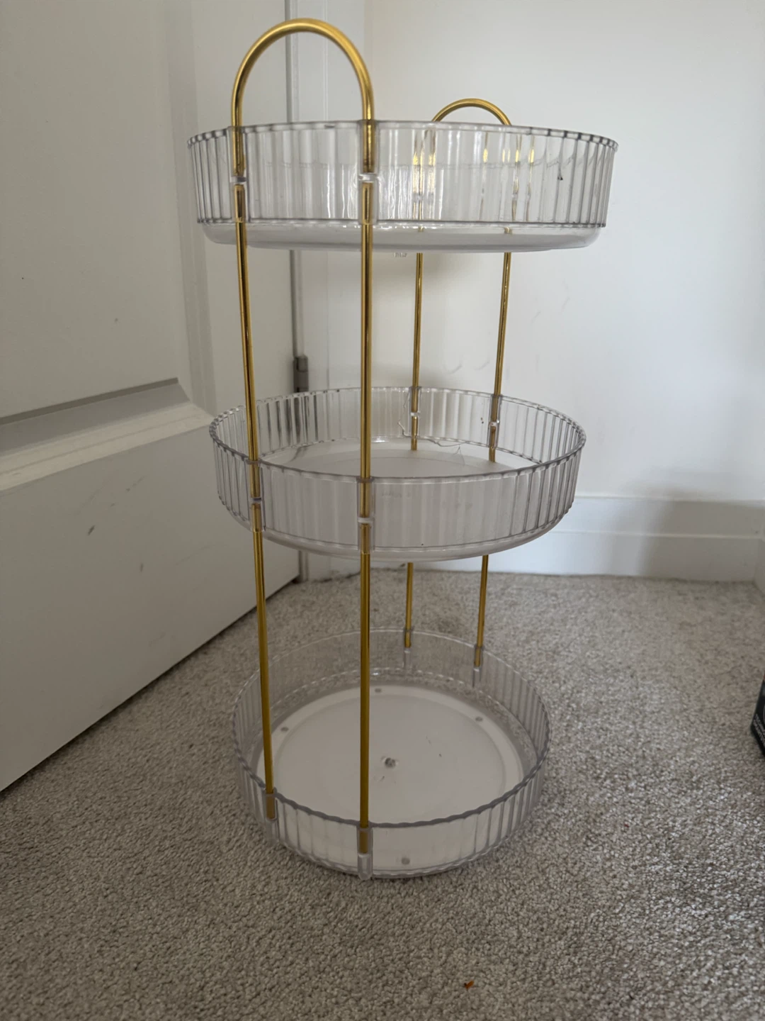 3-Tier Clear Acrylic and Gold Metal Storage Shelf - photo 3