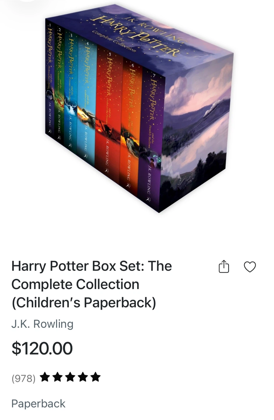 Harry Potter The Complete Collection Paperback Box Set - photo 5
