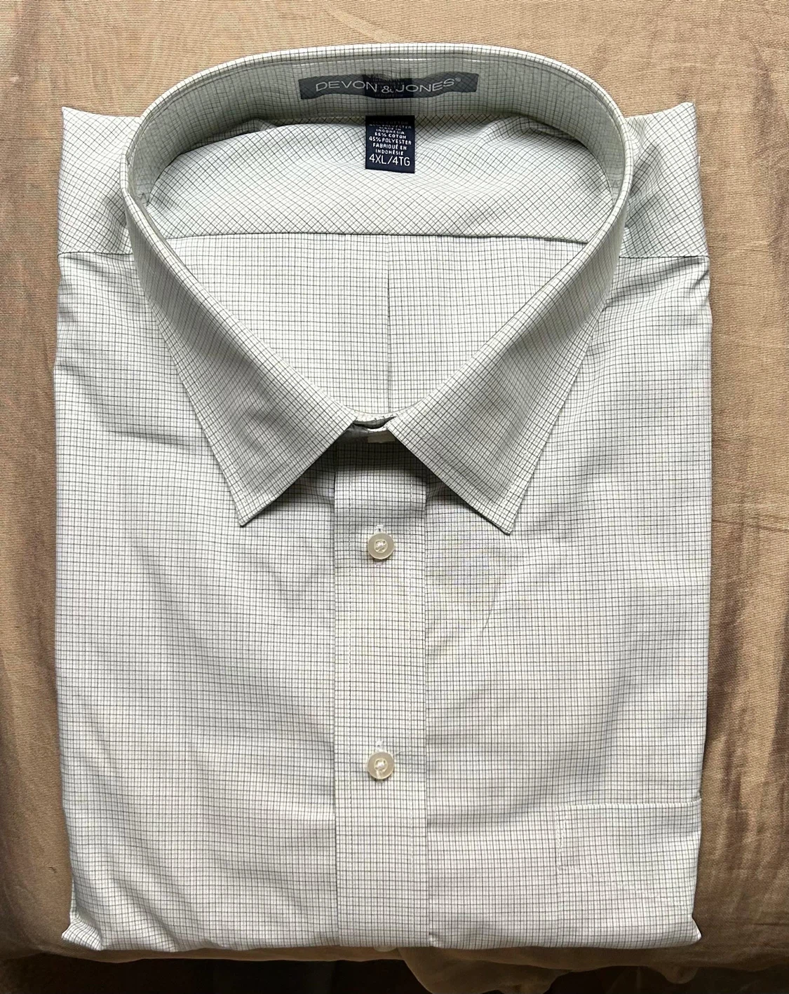 Custerd green  Checked Dress Shirt 4XL
