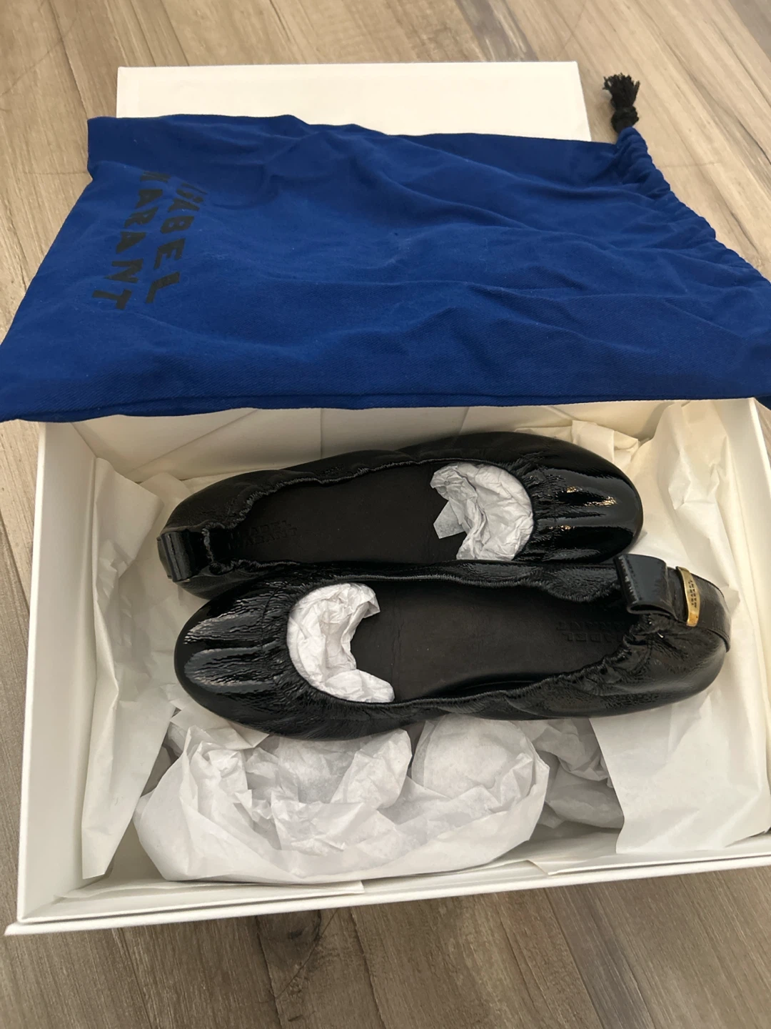 BNIB Isabel Marant Patent Soft Bal Flats - Black