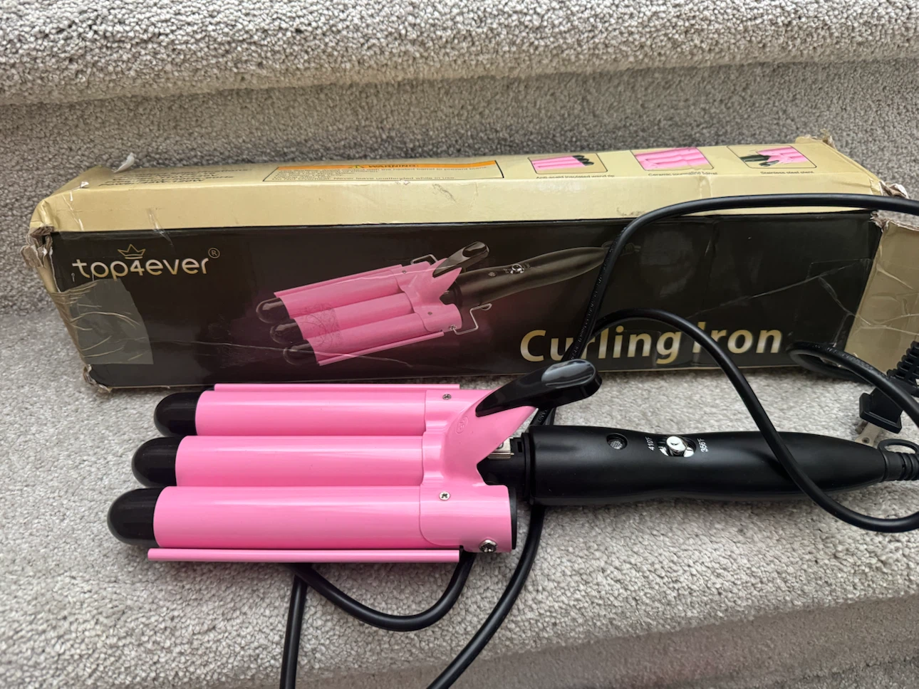 top4ever Triple Barrel Curling Iron