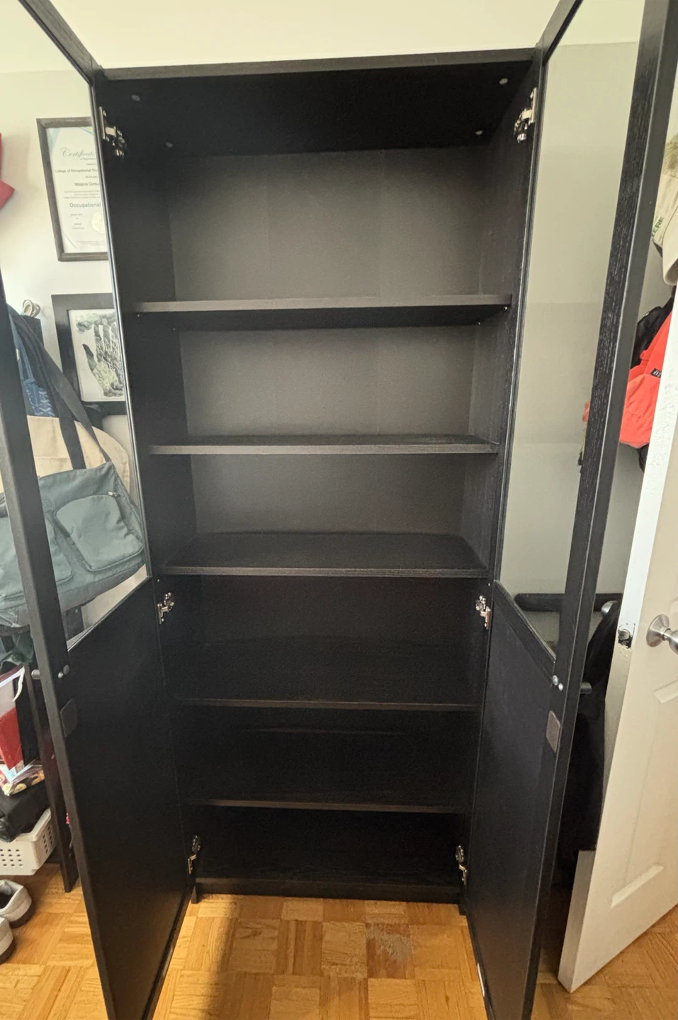 Black Glass Door Storage Cabinet - photo 2