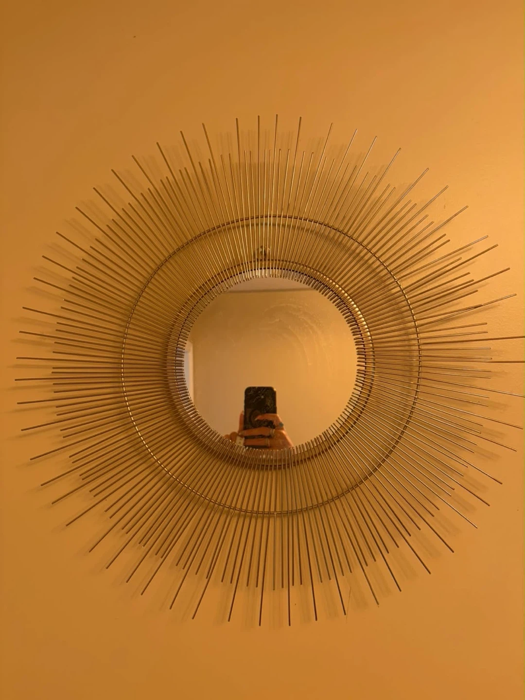 Gold sunburst wall mirror