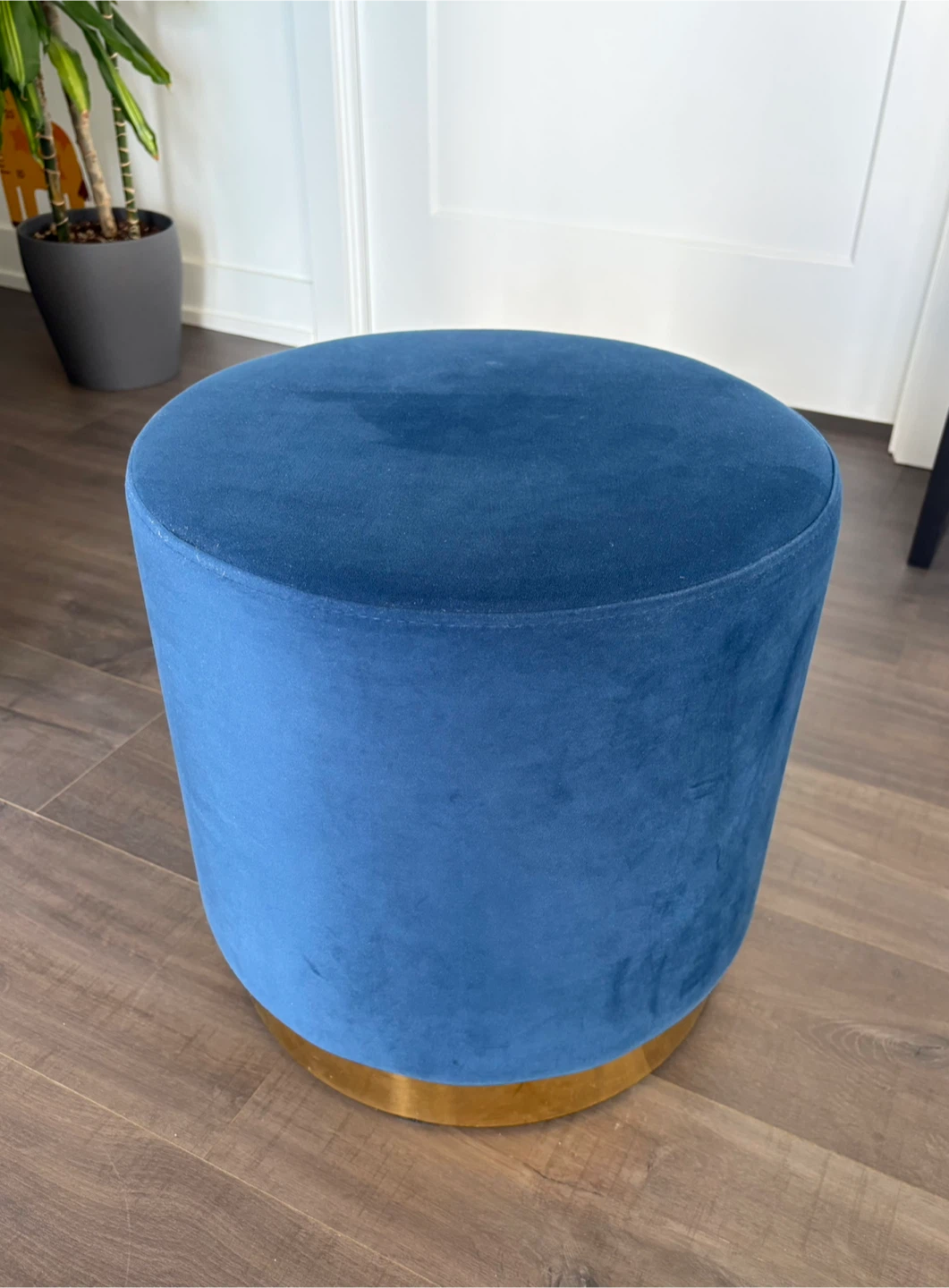 2 x Structube Keira Velvet Ottoman - Blue - photo 2