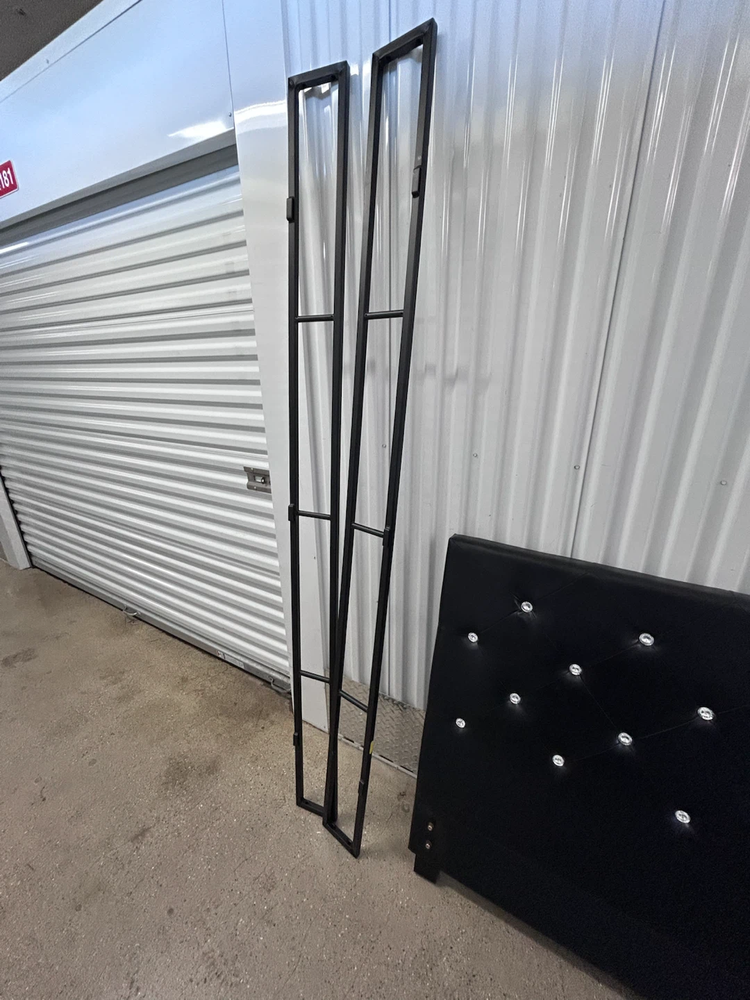 Black Upholstered Headboard, Footboard, Sides + Rails - photo 3