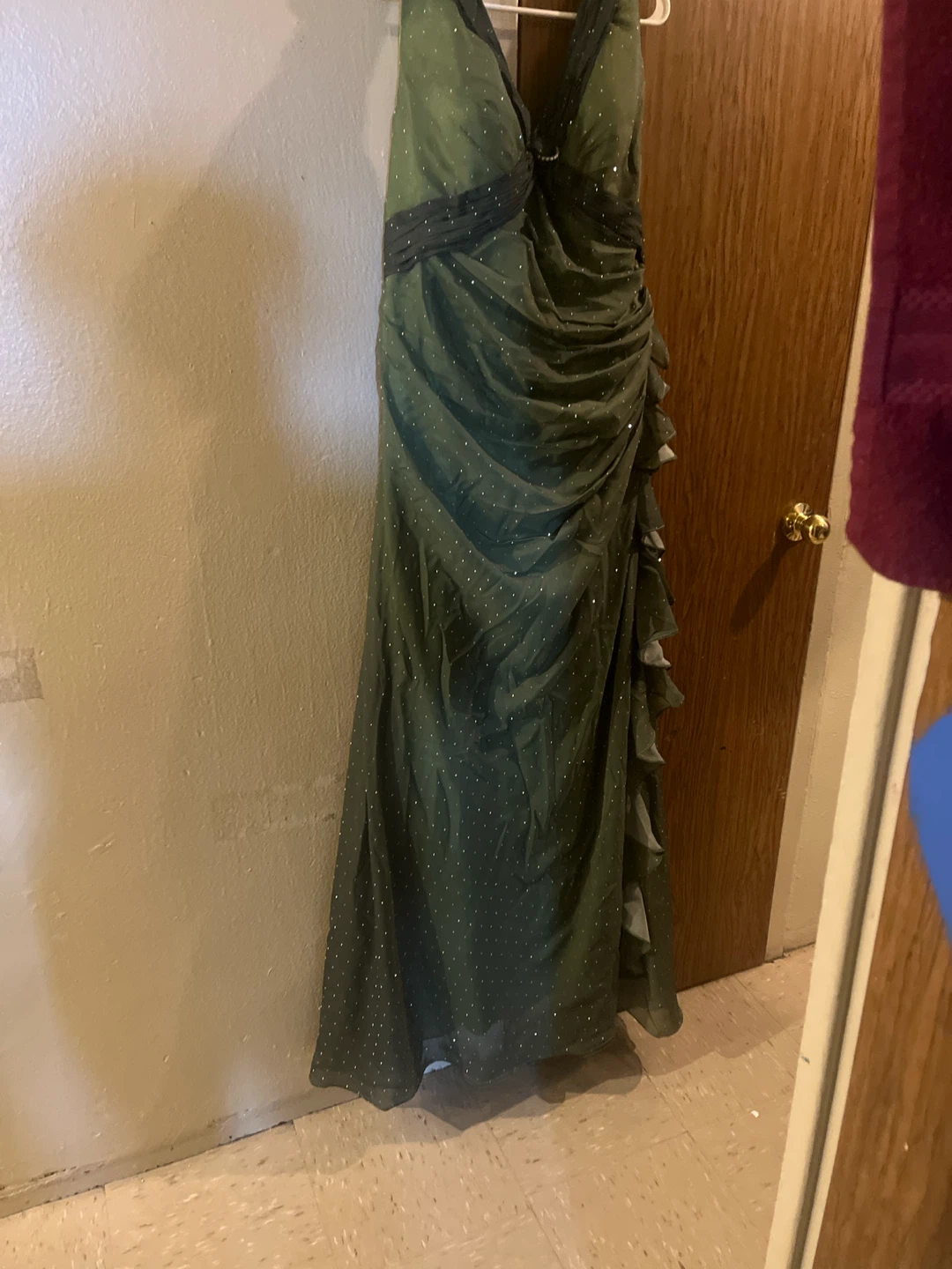 Olive Green Formal Evening Gown