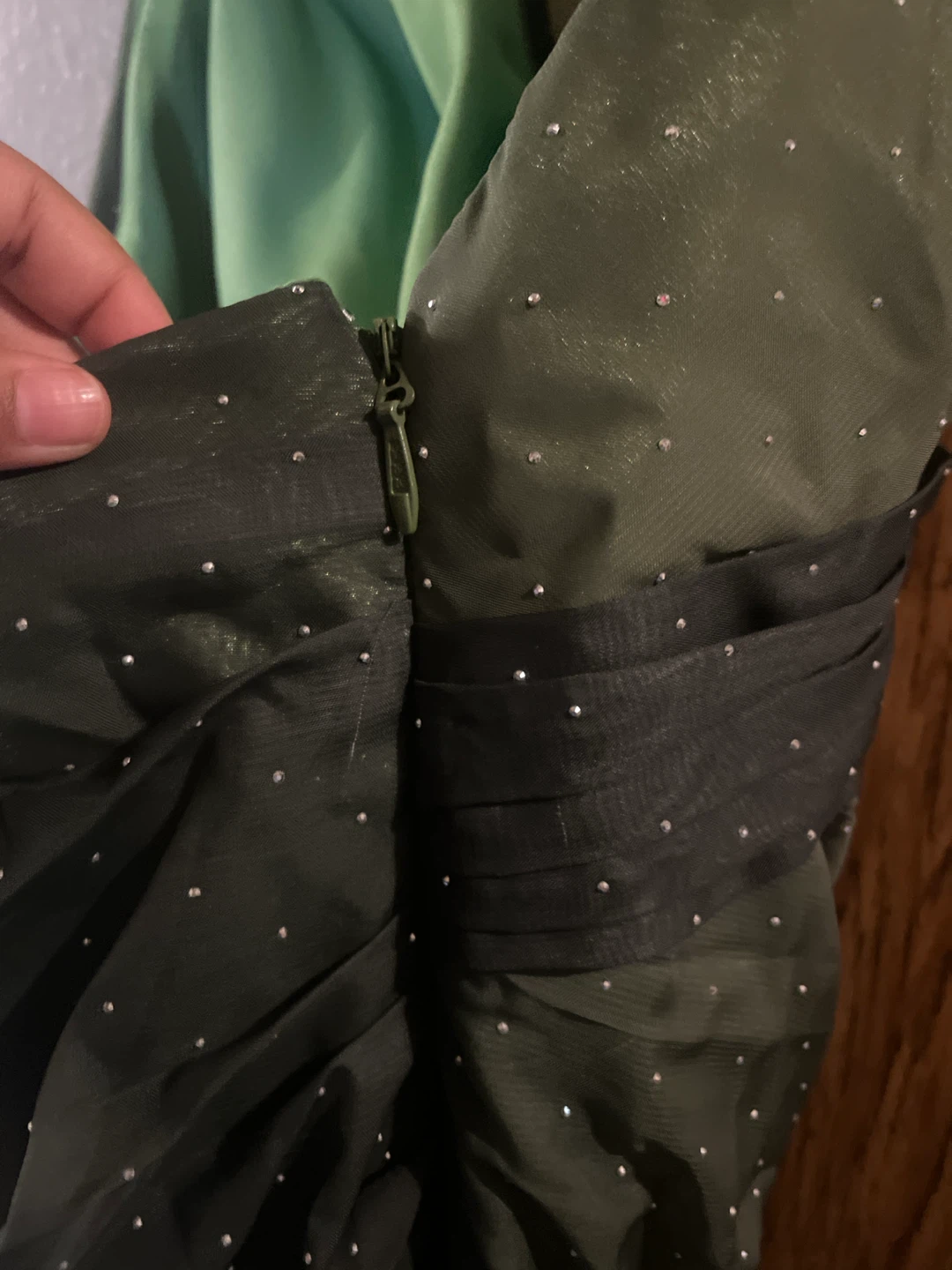 Olive Green Formal Evening Gown - photo 3