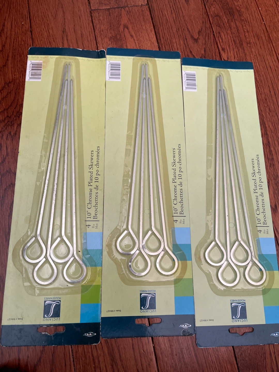 Luciano Housewares 10" Chrome Plated Skewers - 12 Pack