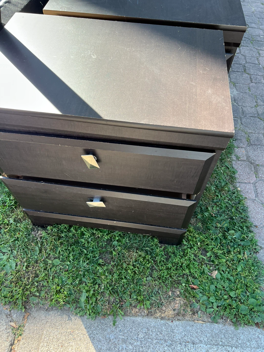 Set of two black wooden nightstands - photo 3
