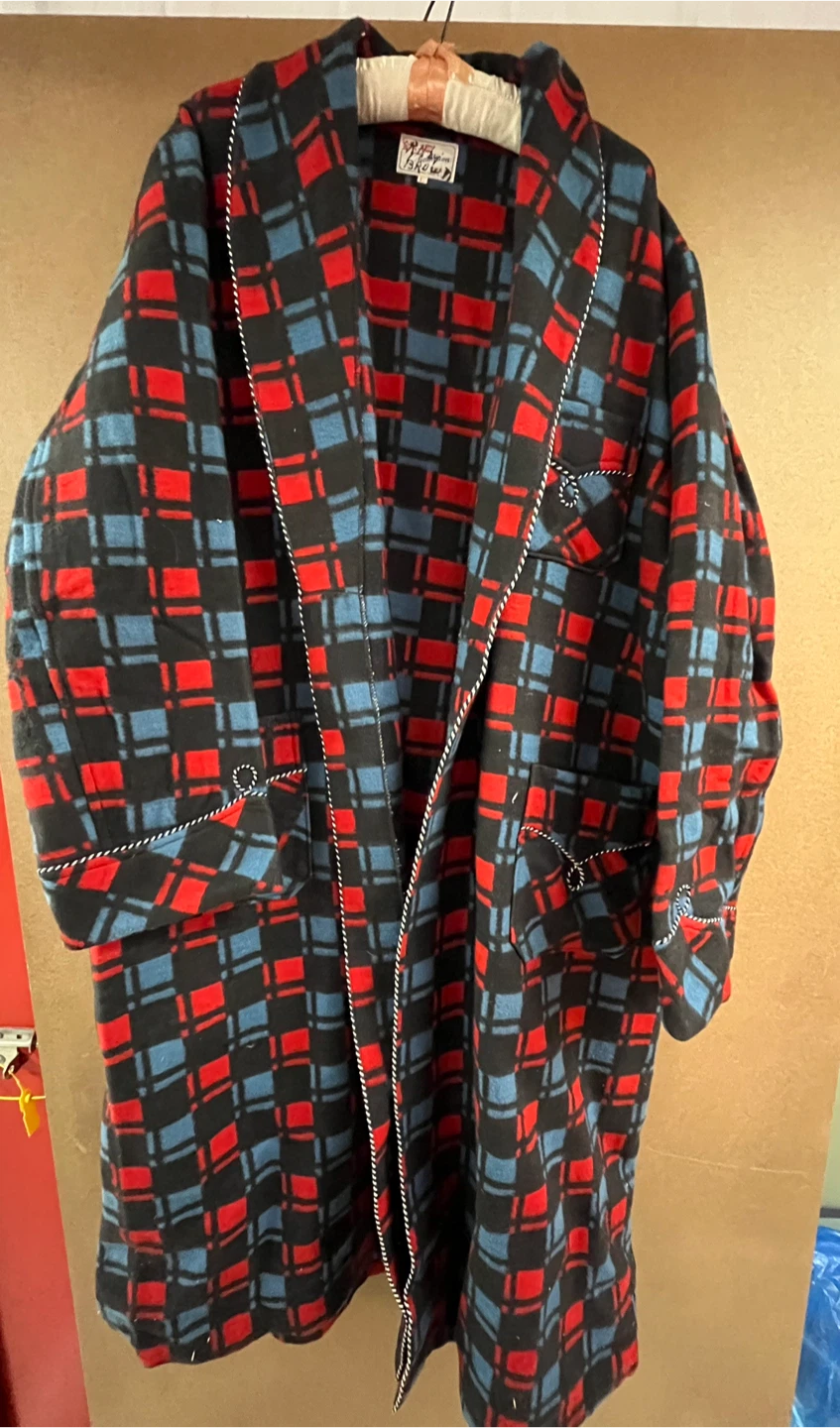 Vintage Mattie Brown Plaid Robe Size Large