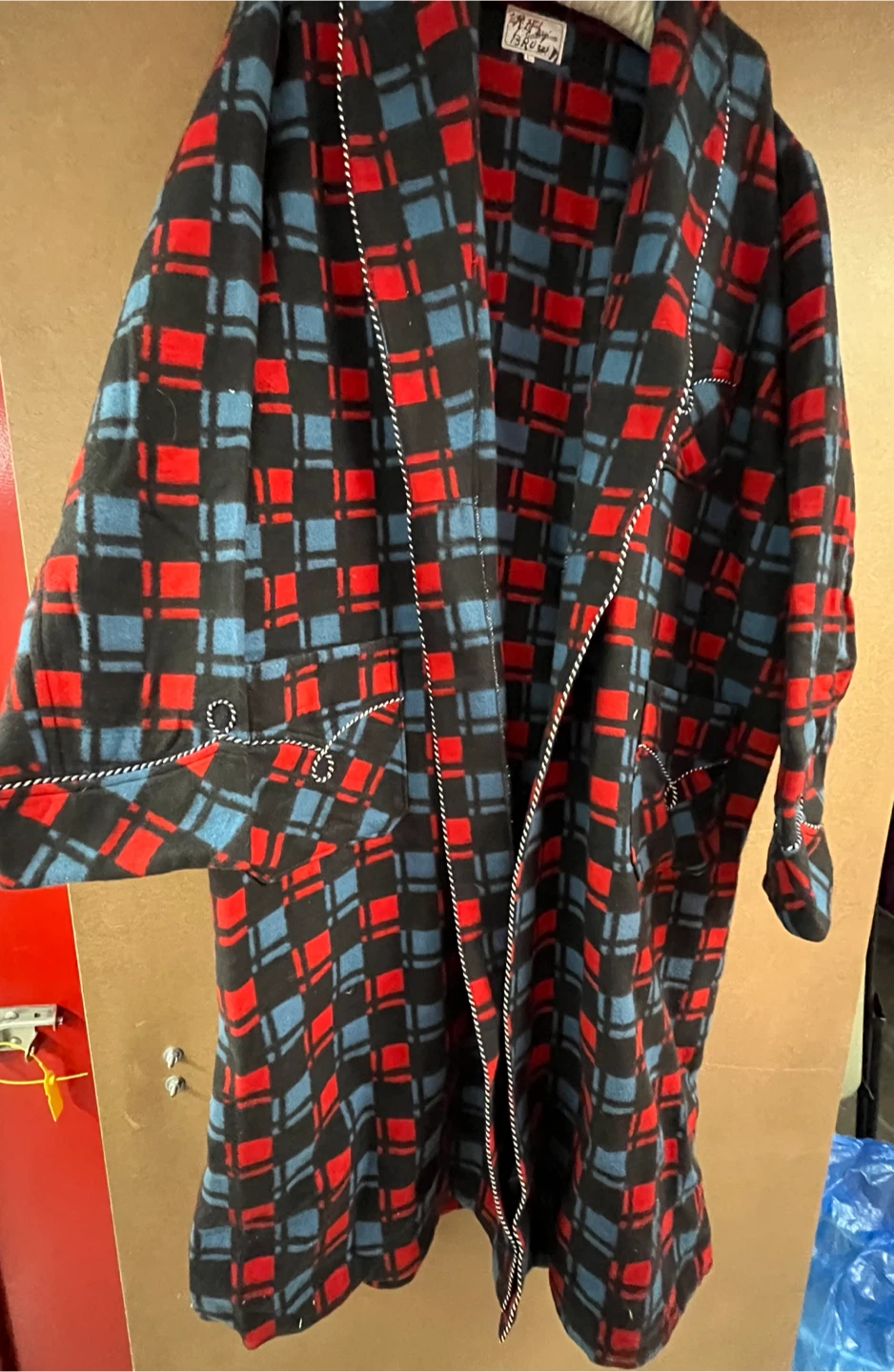Vintage Mattie Brown Plaid Robe Size Large - photo 2