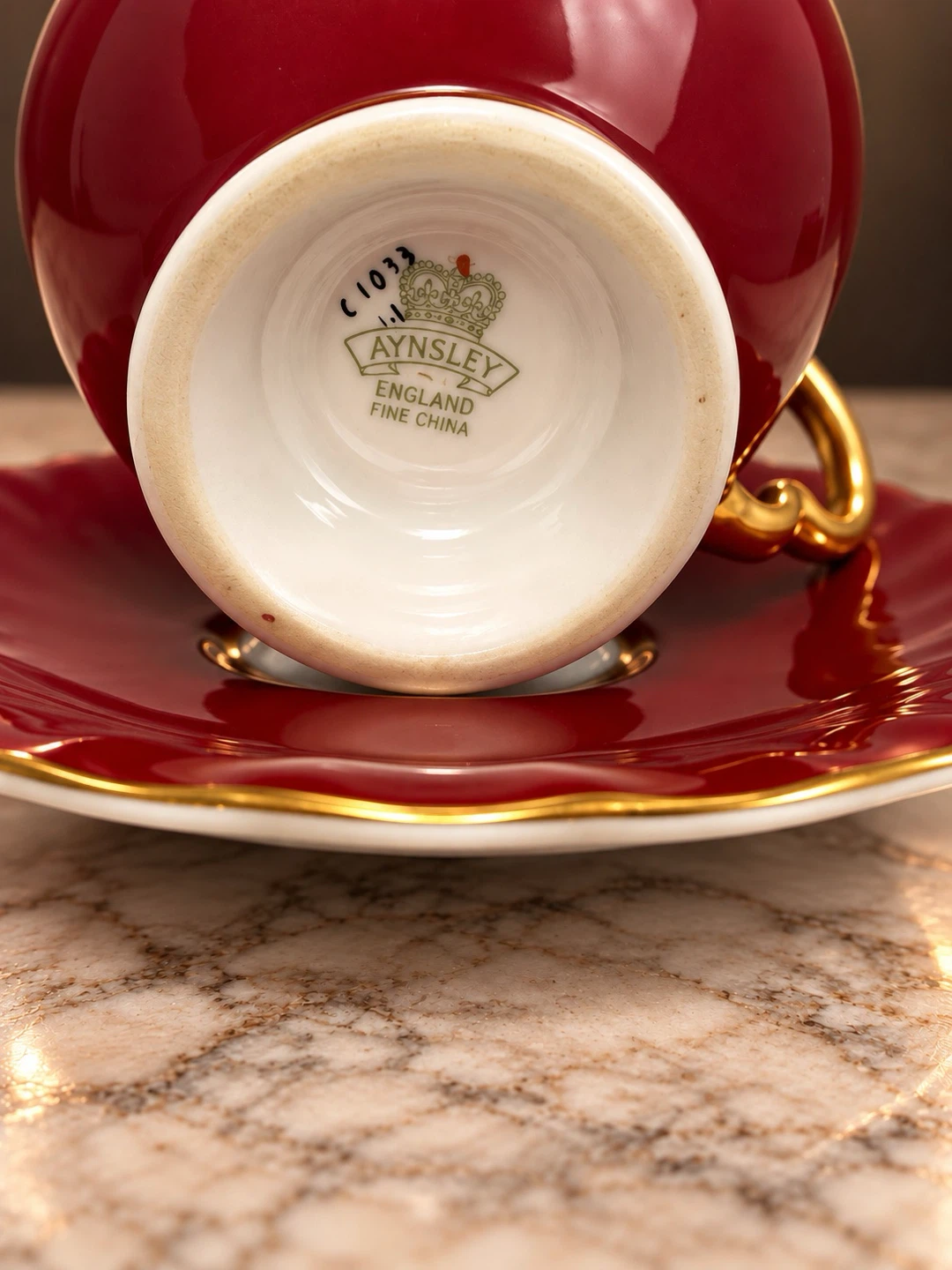 Aynsley England Fine China Tea Cup and Saucer Set - photo 4