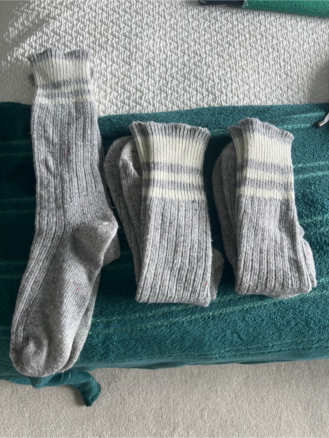 Three Pairs of Wool-Blend Crew Socks