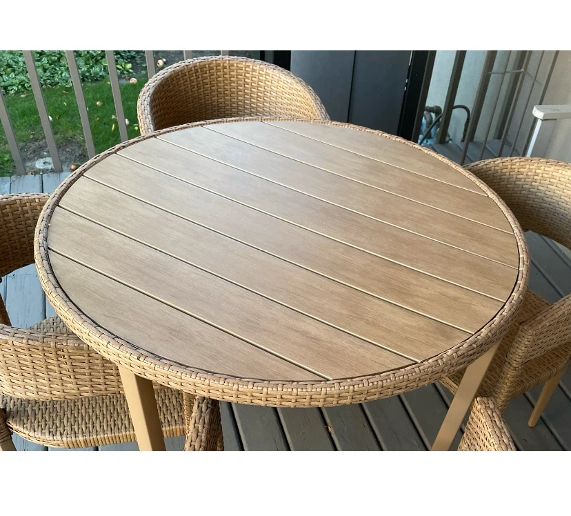 Like new woven 5 piece patio set with cushions - photo 2