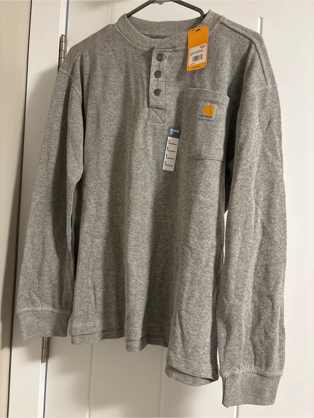 New Carhartt Relaxed Fit Heavyweight Henley Thermal Shirt