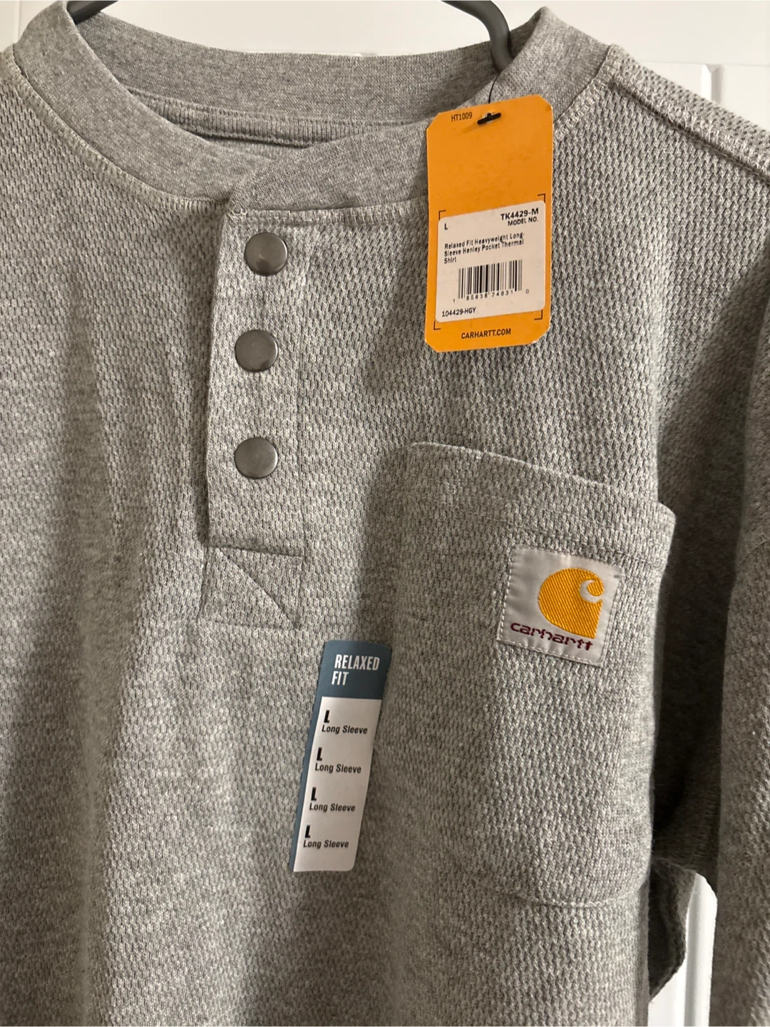 New Carhartt Relaxed Fit Heavyweight Henley Thermal Shirt - photo 2