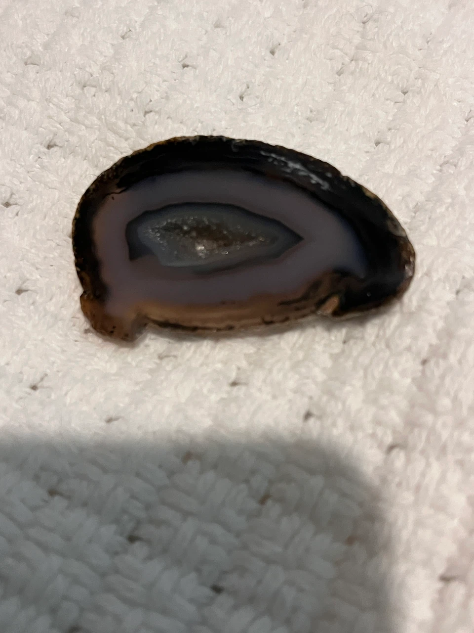 Natural Agate Geode Slice Pin Brooch
