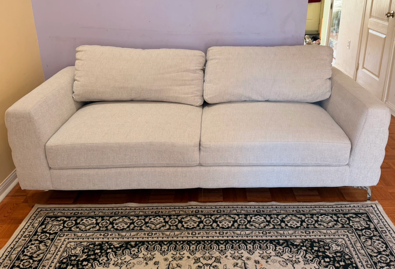 Modern Light Grey 2-Cushion Sofa – Great Condition - photo 2