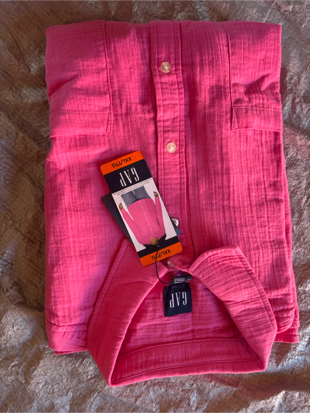 New Gap Pink Button-Down Shirt XXL