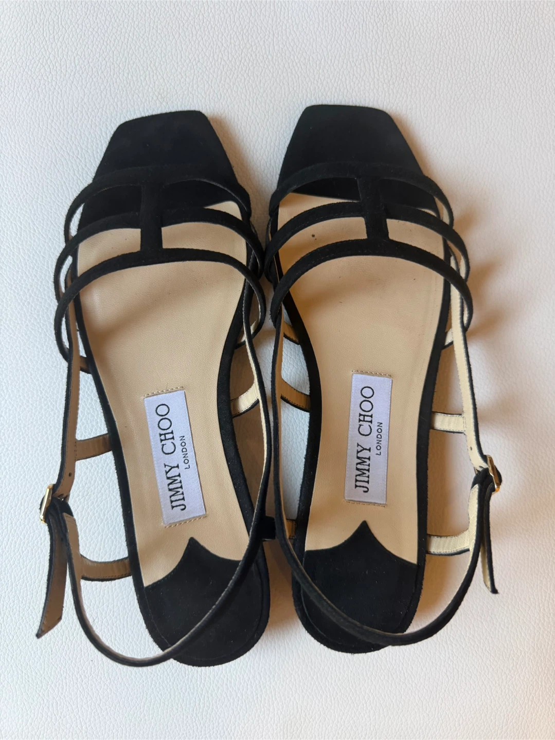 Jimmy Choo black suede sandals, size 7/37
