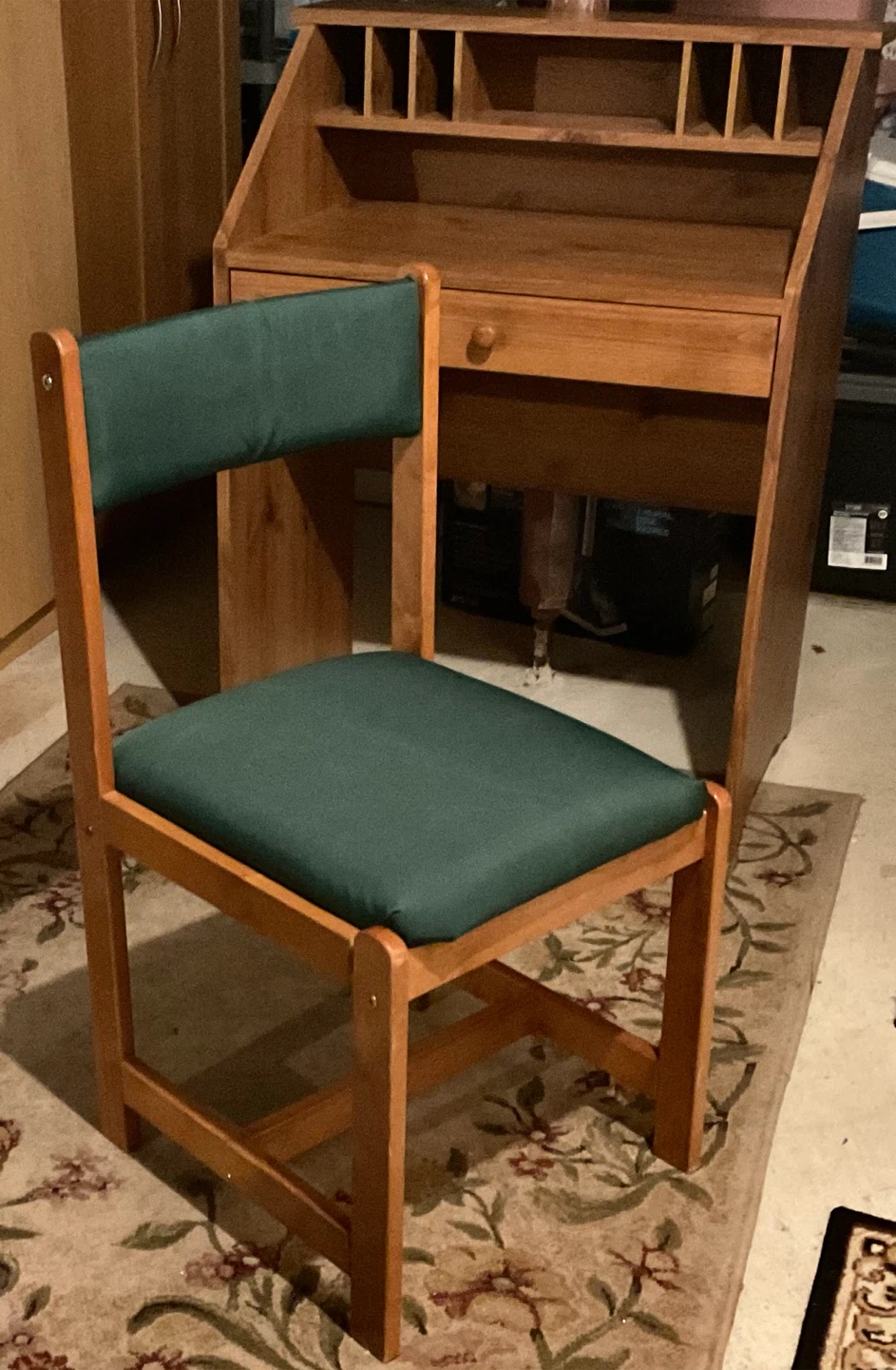 Solid Wood Desk with Padded Chair