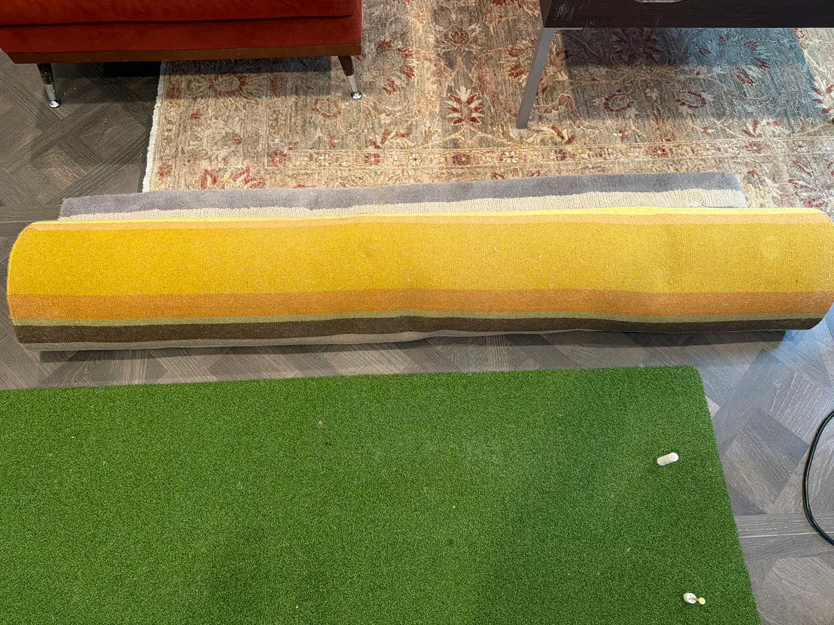 Striped Area Rug Yellow and Orange